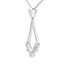 Round Cut Diamond Multi-Stone Shared-Prong Drop Pendant Necklace with Chain in White Gold - #URB-P-3059-W