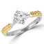 Round Cut Diamond Solitaire 4-Prong Engagement Ring in Two-tone Gold - #YWA0131-W-Y