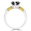 Round Cut Black Diamond Solitaire 4-Prong Engagement Ring in Two-tone Gold - #YWA0020B-BLK-W-Y