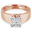 Princess Cut Diamond Solitaire Wide Shank Cathedral Set 4-Prong Engagement Ring in Rose Gold - #954LP-R