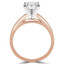 Princess Cut Diamond Solitaire Wide Shank Cathedral Set 4-Prong Engagement Ring in Rose Gold - #954LP-R