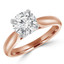 Round Cut Diamond Solitaire 4-Prong Cathedral-Set Engagement Ring in Rose Gold - #1244L-SMALL-R