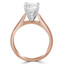 Round Cut Diamond Solitaire 4-Prong Cathedral-Set Engagement Ring in Rose Gold - #1244L-SMALL-R