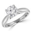 Round Cut Diamond Solitaire 4-Prong Cathedral-Set Engagement Ring in White Gold - #1244L-SMALL-W