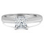 Princess Cut Diamond Solitaire Tapered-Shank V-Prong Cathedral-Set Engagement Ring in White Gold - #2309LP-SMALL-W