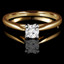 Round Cut Diamond Solitaire Cathedral Set 4-Prong Engagement Ring in Yellow Gold - #356L-SMALL-Y
