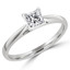 Princess Cut Diamond Solitaire Cathedral Set 4-Prong Engagement Ring in White Gold - #356LP-SMALL-W