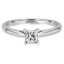 Princess Cut Diamond Solitaire Cathedral Set 4-Prong Engagement Ring in White Gold - #356LP-SMALL-W