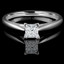 Princess Cut Diamond Solitaire Cathedral Set 4-Prong Engagement Ring in White Gold - #356LP-SMALL-W