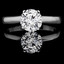 Round Cut Diamond Solitaire 4-Prong Engagement Ring with Round Diamond Accents in White Gold - #LENA-SMALL-W