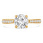 Round Cut Diamond Multi-Stone 4-Prong Engagement Ring with Round Diamond Accents in Yellow Gold - #JEANNE-SMALL-Y