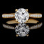 Round Cut Diamond Multi-Stone 4-Prong Engagement Ring with Round Diamond Accents in Yellow Gold - #JEANNE-SMALL-Y