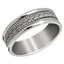 Men's 7 MM all white gold band with weaved center and milgrain detail (MDVB0650) - #P-030C