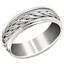Men's 8 MM all white gold band with braided center and milgrain detailing (MDVB0652) - #P-034