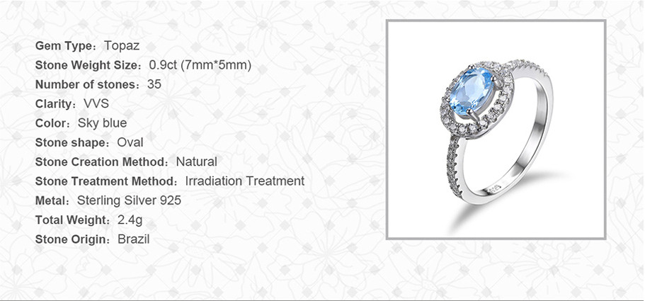 1 3/4 CTW Oval Blue Topaz Cocktail Ring in .925 Sterling Silver - Size ...