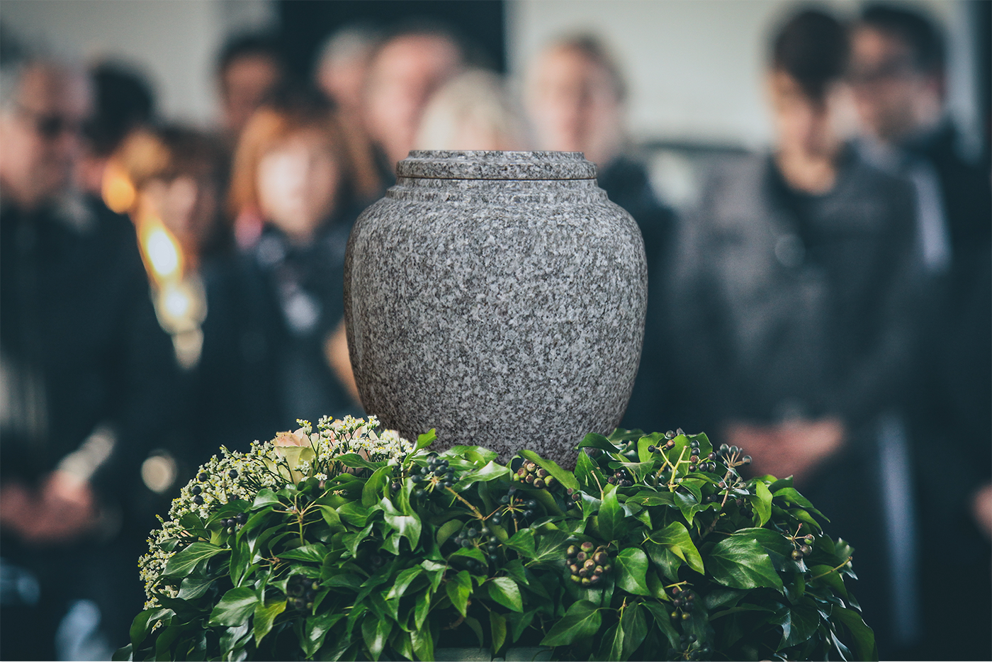 Everlasting Grey Granite Traditional Cremation Urn for Ashes