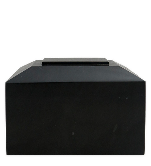 Contemporary Black Marble Cremation Urn for Ashes - Full Size
Front View