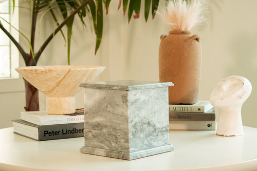Modern Grey Marble Cremation Urn