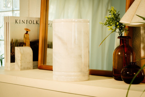 Tuscan White Large Marble Urn for Ashes