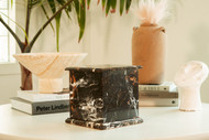 Modern Golden Portoro Marble Cremation Urn