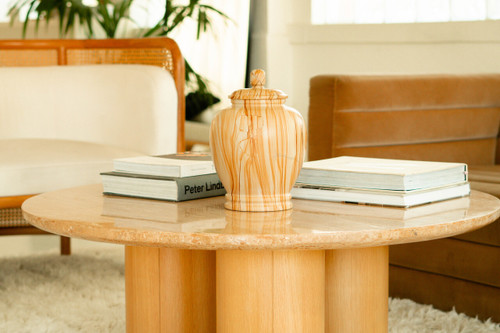 Eternal Classic Teakwood Marble Urn For Ashes - Full Size (Adult)