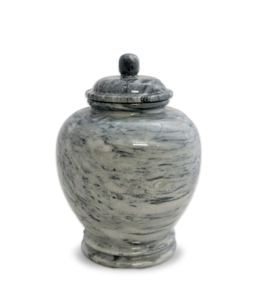 Eternal Cloud Grey Marble Keepsake For Ashes - Medium