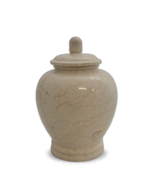 ETERNAL NATURAL BEIGE MARBLE KEEPSAKE URN FOR ASHES - Medium