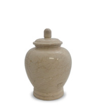 ETERNAL NATURAL BEIGE MARBLE KEEPSAKE URN FOR ASHES - SMALL