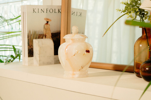 ETERNAL JADE GREEN ONYX KEEPSAKE URN FOR ASHES - SMALL