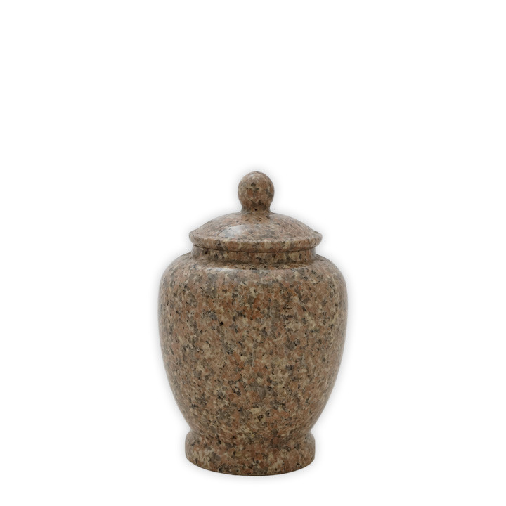 Eternal Pink Pearl Granite Cremation Keepsake Urn For Ashes - Small