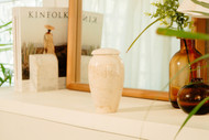 Serenity Natural Beige Keepsake Cremation Urn For Ashes