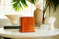 Mahogany Wood Cross Cremation Urn