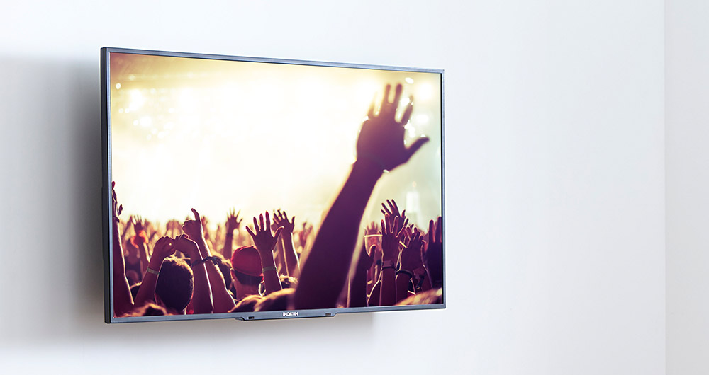 Fixed position tv mount stays close to the wall with a low profile design