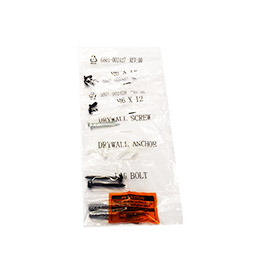 Our hardware pack is perfect for installing in drywall or other wall types