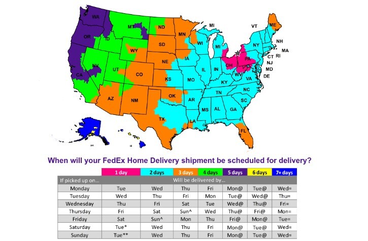 FedEx Ground Service Map