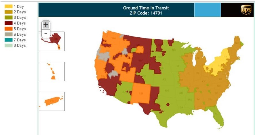 UPS Service Map