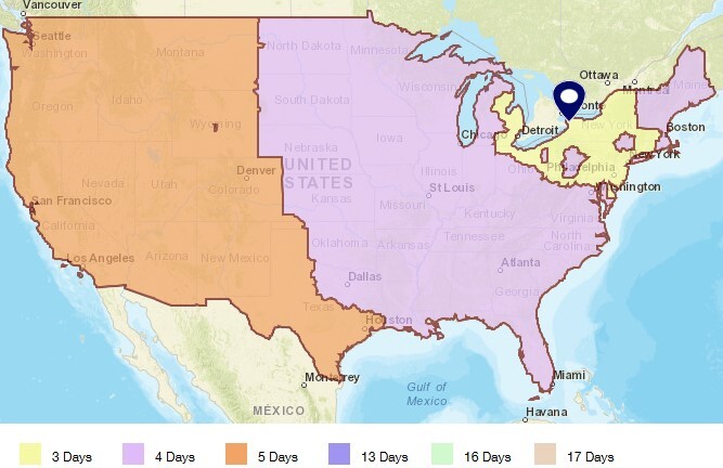 USPS Ground Advantage Service Map