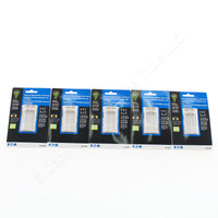 5 Eaton White Slide Dimmer Switches w/Preset LED/CFL/INC/HAL/FLR?ELV/MLV SUL06P