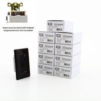 10 Hubbell 15A SNAPConnect Black Self-Test Hospital GFCI Outlet Receptacles GFRST82SNAPBK
