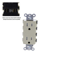 Hubbell SNAP2152ITRA Ivory SnapConnect Duplex Outlet Receptacle Tamper Resistant 15A