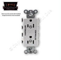 Hubbell White SnapConnect Receptacle 2/2 "CONTROLLED" 15A Outlet SNAP2152C2W
