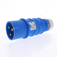 Hubbell Splashproof Male IEC 309 Pin & Sleeve Plug 30A 250V 32A 220-240V C330P6S