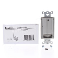 Hubbell Gray Occupancy Sensor Switch Ultrasonic Adaptive 2-Circuit AU2000GY2N
