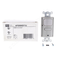 Hubbell Gray Occupancy Sensor Switch Adaptive PIR 120/277V 1000ft� AP2000GY1U