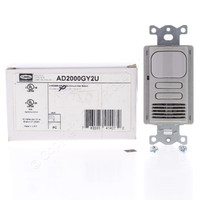 Hubbell Gray Occupancy Sensor Switch Adaptive PIR/US 2Circuit 120/277V AD2000GY2