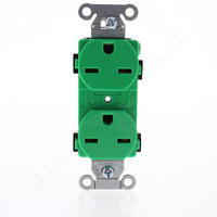 Hubbell PRO Spec Grade Green Duplex Receptacle Outlet 6-15R 15A 250V 5662GN