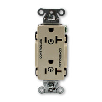 Hubbell Lt Almond Decorator Outlet Receptacle 2/2 "CONTROLLED" 20A DR20C2LA