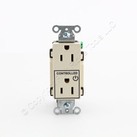 Hubbell Lt Almond Decorator Outlet Receptacle 1/2 "CONTROLLED" 15A DR15C1LA