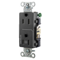Hubbell Black Decorator Duplex Outlet Receptacle 1/2 "CONTROLLED" 15A DR15C1BLK