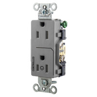 Hubbell Gray Decorator Duplex Outlet Receptacle 1/2 "CONTROLLED" 15A DR15C1GRY